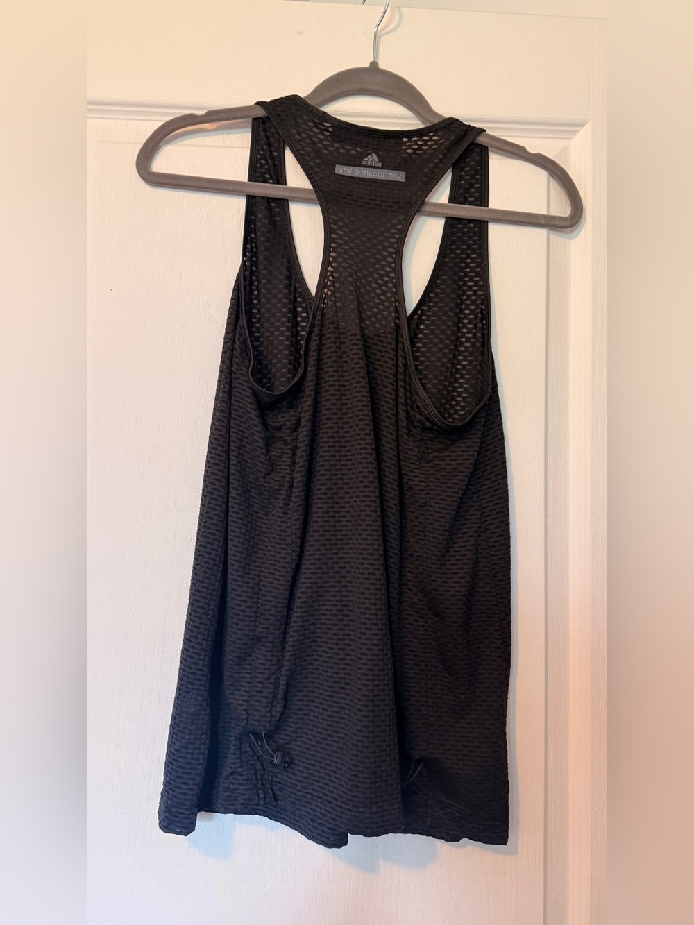 Stella McCartney X Adidas Women's Black Mesh Racerback Tank Top - Picture 2 of 7